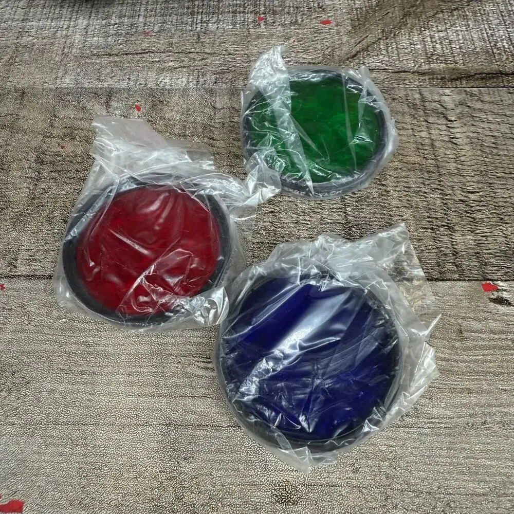 Vintage Hoya 48mm Lens Filter with Case Blue, Red & Green Pop Filter